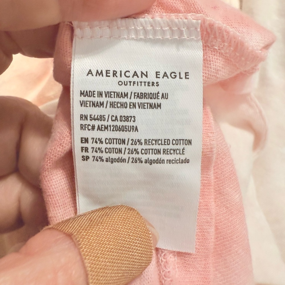 American Eagle Outfitters Malibu Tennis Club Pink & White Graphic Tee NWT S M - Picture 5 of 11
